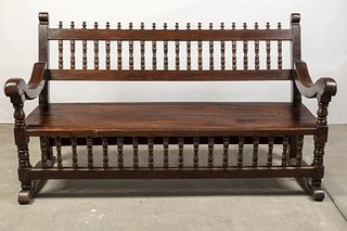 Spanish Colonial, Mexico, Large Banca Bench, 18th Century