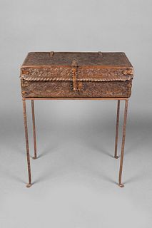 Spanish Colonial, Tooled Leather Petaca Documents Box, 18th Century