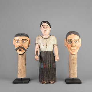 Guatemala Group of Three Santos Figures, Early 20th Century