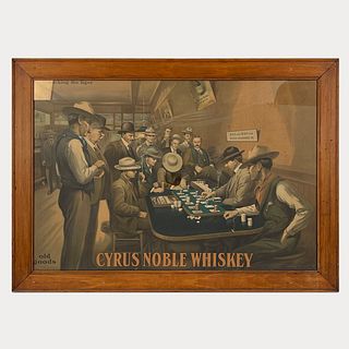 Antique Cyrus Noble Whiskey San Francisco Poker Sign