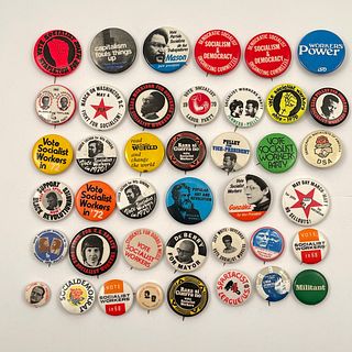 Large Modern Era Socialist Party Campaign Button Lot