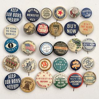 60 Various Subject Antique and Vintage Buttons