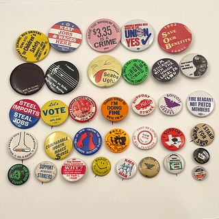 Large Group of Post 1970 Labor / Union Buttons