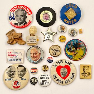 Group of Vintage Republican Barry Goldwater Buttons