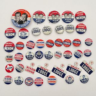 HUGE Group of Vintage Nixon Lodge Campaign Buttons.