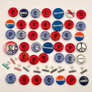 Large Group of RFK Robert Kennedy Campaign Buttons