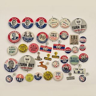 Large Group of LBJ Lyndon Johnson Campaign Buttons