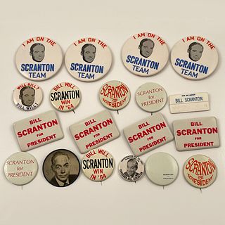 Lot of Republican Bill Scranton Campaign Buttons