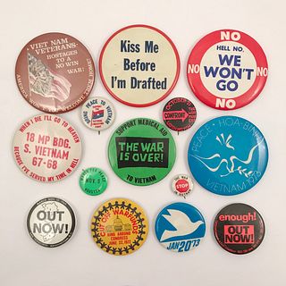 Group of 110 Anti Vietnam War  / Peace Buttons