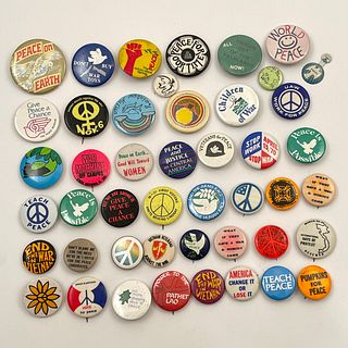 75 Vintage Vietnam Peace Anti War Buttons