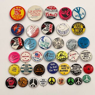 75 Vintage Peace Vietnam Anti War Buttons