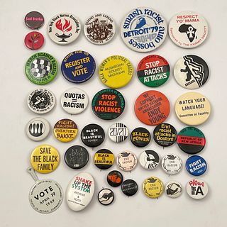 Group of 60 Anti Racism Activism Buttons