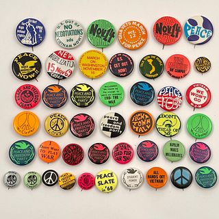45 Colorful Vintage Unique Anti Vietnam War Buttons