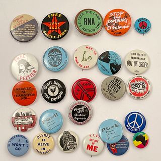 70 Vintage Various Protest Buttons Pinbacks