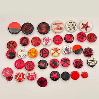 75 Vintage Counter Culture Anarchy Buttons Pinbacks