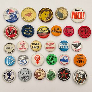 Very Large Group of 60s-80s Activism Protest Buttons
