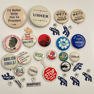 Large Group of 1970s Political Campaign Buttons