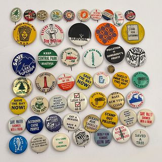 75 Older Vintage Environmental Cause Issue Buttons