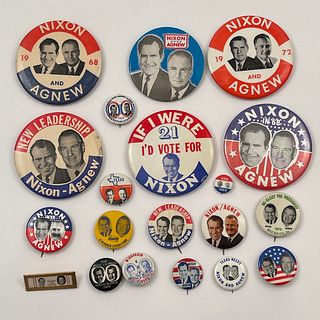 Large Group Richard Nixon Spiro Agnew Buttons
