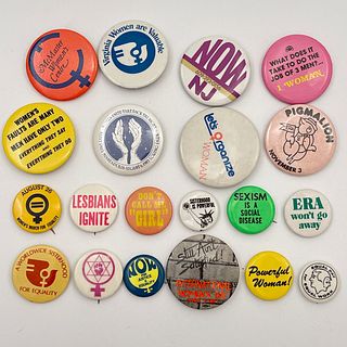Large Group of Womens Equal Rights ERA Buttons