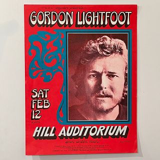 Vintage Gordon Lightfoot Hill Auditorium Poster