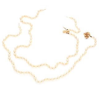 Cultured Pearl, 14k Rose Gold Necklace