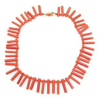 Coral, 18k Fringe Necklace