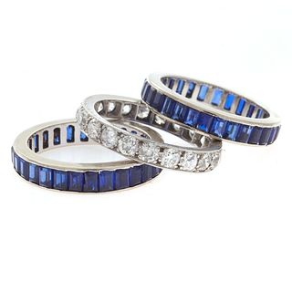 Collection of Diamond, Synthetic Sapphire, Eternity Rings