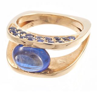 Sapphire, !4k Yellow Gold Ring