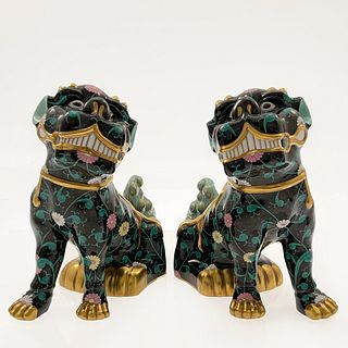 Pair of Herend Porcelain Foo Dogs