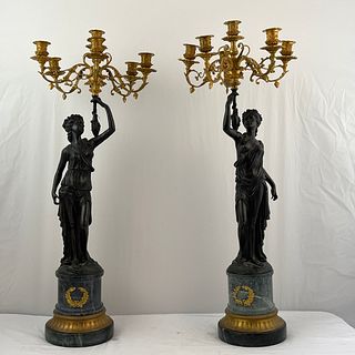 Pair French Empire Style Candelabra