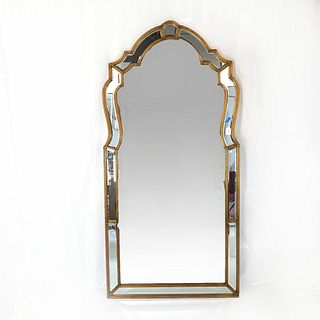 Large Beveled Glass and Giltwood Mirror
