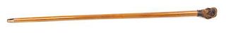 An American Carved Wood Glove Holder Cane, Length overall 35 1/2 inches.