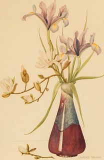 Laurence Perugini, Lithograph, Still Life Flowers