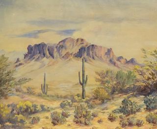 B.N. Page or Pace, Desert Western Landscape