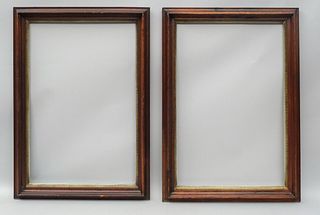 Pair of American Walnut Frames With Gilt Liners