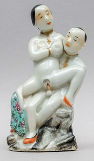 Antique Chinese Erotic Porcelain Figural Group