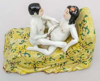 Chinese Erotic Pottery Figural Group