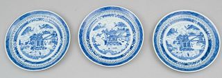 Lot of 3 Chinese Export Canton Porcelain plates