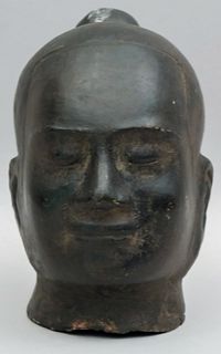Early Bronze Head of a Chinese Monk