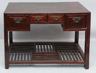 Antique Chinese Rosewood Carved Desk