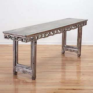 Chinese silvered wood console or altar table