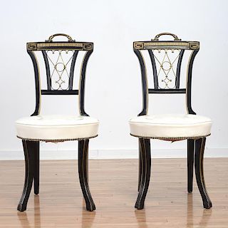 Pair Hickory Chair Hollywood Regency side chairs