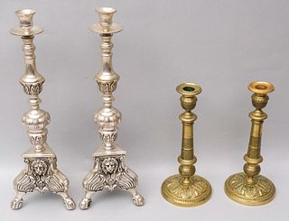 Lot of 2 Pairs of Empire Style Candlesticks