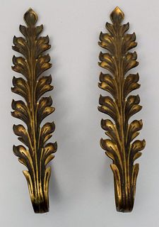 Pair of Large Bronze Foliate Form Tie Backs