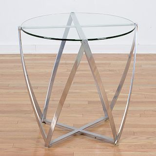 John Vesey polished aluminum side table