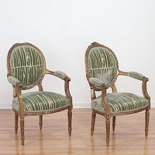 Pair Decorator Louis XVI style fauteuils