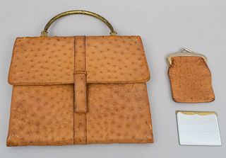Vintage Loewe Ostrich Leather Handbag