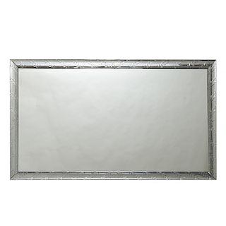 Large Art Deco engraved glass wall mirror