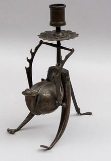 Antique Islamic Iron Quill Stand Inkwell and Stick